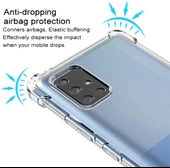 Samsung Galaxy A71 Uyumlu Darbe Önleyici Sararmaya Dayanıklı Airbag Korumalı Ultra Slim TPU Şeffaf Silikon Kılıf - 5