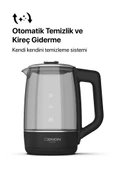Xenon Smart Akıllı Cam Kettle 1.7 lt Wi-Fi 2200 W App Kontrol Sesli Asistan Desteği Cam Su Isıtıcı Siyah X7103 - 7