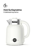 Xenon Smart Akıllı Kettle 1.5 lt Wi-Fi 2200 W App ile Kontrol Sesli Asistan Desteği Su Isıtıcı Krem X7101 - 4
