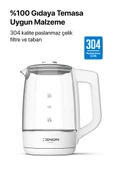 Xenon Smart Akıllı Cam Kettle 1.7 lt Wi-Fi 2200 W App Kontrol Sesli Asistan Desteği Cam Su Isıtıcı Beyaz X7103 - 6