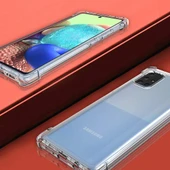 Samsung Galaxy A71 Uyumlu Darbe Önleyici Sararmaya Dayanıklı Airbag Korumalı Ultra Slim TPU Şeffaf Silikon Kılıf - 4