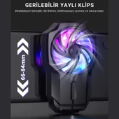 Polham 700mAh Şarjlı RGB Işıklı Sessiz 6000RPM Telefon Soğutucu Fan, Universal 3 Vitesli Süper Soğutucu - 5