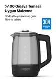 Xenon Smart Akıllı Cam Kettle 1.7 lt Wi-Fi 2200 W App Kontrol Sesli Asistan Desteği Cam Su Isıtıcı Siyah X7103 - 6