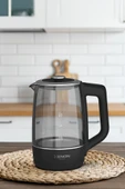 Xenon Smart Akıllı Cam Kettle 1.7 lt Wi-Fi 2200 W App Kontrol Sesli Asistan Desteği Cam Su Isıtıcı Siyah X7103 - 2