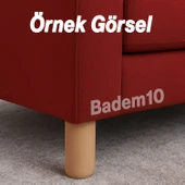 Bohem 4 ADET Doğal Ahşap 12 cm Silindir Ayak Set Mobilya Koltuk Kanepe Sehpa Masa Ayağı Ayakları thumbnail 5