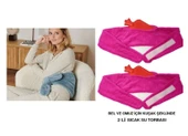 SICAK SU TORBASI 2 ADET,BEL VE OMUZ ICIN KUSAK SEKLINDE PELUŞ PEMBE TERMOFOR 1500ML 160x22CM thumbnail 1