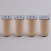 Bohem 4 ADET Doğal Ahşap 12 cm Silindir Ayak Set Mobilya Koltuk Kanepe Sehpa Masa Ayağı Ayakları thumbnail 7