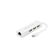 Type-C Hub Combo 3*Usb + Lan Beyaz (Macbook) HDX7007 - 1