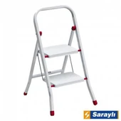 Saraylı Pratik Metal Merdiven Beyaz 2 Basamaklı thumbnail 2