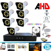 7 KAMERALI 5MP LENS 1080P WARM LED GECE RENKLİ 500 GB HDD DAHİL GÜVENLİK SETİ - 27500W - 1
