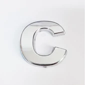 Cemax C Harfi  3,75 cm Krom Yapışkanlı - 1
