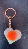 Rengarenk Kalp Şekilli Gold Aksesuarlı Anahtarlık Epoksi El Yapımı Hediyelik - 2