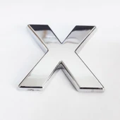 Cemax X Harfi  3,75 cm Krom Yapışkanlı - 5
