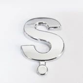 Cemax Ş Harfi 3,75 cm Krom Yapışkanlı - 9