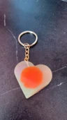 Rengarenk Kalp Şekilli Gold Aksesuarlı Anahtarlık Epoksi El Yapımı Hediyelik - 6