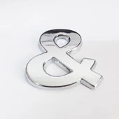 Cemax & İşareti 3,75 cm Krom Yapışkanlı - 10