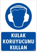 Avmdepo  Kulak Koruyucu Kullan Uyarı Levhası 25x35 KOD:35 - 1
