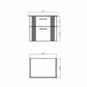 Orka Bari 65 cm Mat Beyaz Banyo Dolabı Alt Modül ve Lavabo thumbnail 2