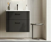 Orka Bari 65 cm Mat Antrasit Banyo Dolabı Alt Modül ve Lavabo thumbnail 1