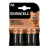 Duracell Alkalin Pil AA 4'' lü Paket - 10