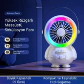 Polham 3 Kademeli Gece Lambalı 1500mAh Şarjlı Taşınabilir Serinletici Vantilatör Fan, Ultra Sessiz - 8