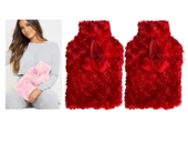 SICAK SU TORBASI 2 ADET,KIRMIZI RENKLİ,PONPONLU TERMOFOR 26X17X2CM 1 LİTRE thumbnail 3