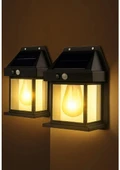 3 Mod'lu Sensörlü 2 Adet Bahçe Led Ampul Büyük Boy Güneş Enerjili Hareket Sensörlü Bahçe Led 3 Modlu - 1