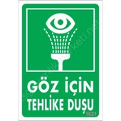 Avmdepo  Göz İçin Tehlike Duşu Uyarı Levhası 17,5x25 KOD:1021 - 2