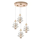 Serap 4'Lü 39 Watt 3000K Yuvarlak Gold Kristal Taşlı Ledli Salon Avize thumbnail 1