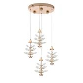 Serap 4'Lü 39 Watt 3000K Yuvarlak Gold Kristal Taşlı Ledli Salon Avize thumbnail 2