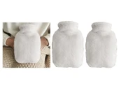 SICAK SU TORBASI 2 ADET,YAN CEPLİ BEYAZ PELUŞ TERMOFOR 27x17x2cm  750ml - 3