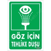 Avmdepo Göz İçin Tehlike Duşu Uyarı Levhası 17,5x25 KOD:1021 - 9