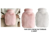 SICAK SU TORBASI 2 ADET,YAN CEPLİ PELUŞ TERMOFOR 27x17x2cm  750ml - 1