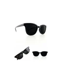 Sade Detaylı Şık Stil Tasarım UV 400 Korumalı Polarize Çerçeve Siyah Unisex Güneş Gözlüğü - 2