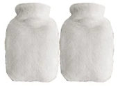 SICAK SU TORBASI 2 ADET,YAN CEPLİ BEYAZ PELUŞ TERMOFOR 27x17x2cm  750ml - 2