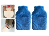 SICAK SU TORBASI 2 ADET,CEPLİ MAVİ PELUŞ TERMOFOR 32,5x17,5cm  1500 ML - 3