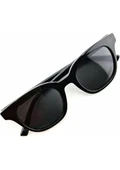 Sade Detaylı Şık Stil Tasarım UV 400 Korumalı Polarize Çerçeve Siyah Unisex Güneş Gözlüğü - 4
