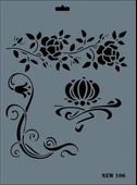 Rich New Seri N-106 Stencil 35x25 cm - 7