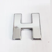 Cemax H Harfi  3,75 cm Krom Yapışkanlı - 10