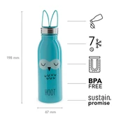 Aladdin Zoo Water Paslanmaz Çelik Su Şişesi 0.43 LT Mavi / Beyaz (TEŞHİR) - 1