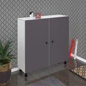 Kenzlife ayakkabılık yemeni6 gribyz 98*120*32 kapaklı 6 raflı 36 çift ayakkabı kapasitesi - 1