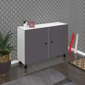 Kenzlife ayakkabılık yemeni4 gribyz 68*120*32 kapaklı 4 raflı 24 çift ayakkabı kapasitesi - 1