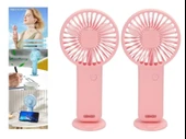 2 ADET MİNİ FAN,TELEFON TUTUCU,PORTATİF EL VANTİLATÖRÜ PEMBE  9,3x19cm - 1