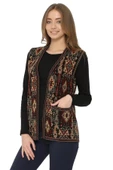 Kadın Çok Renkli Etnik Desenli Cepli Kilim Yelek - 2
