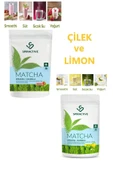 MATCHA ÇAYI 100 GR SPRİLUNA ÇİLEK VE LİMON AROMALI DETOX YEŞİL ÇAY İÇEREN MATCHA ÇAYI - 1