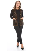 Kadın Petrol Çiçek Desenli Cepli Kilim Yelek - 3