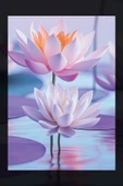 SELMIRA Nilüfer ve Lotus Çiçeği Kanvas Tablo - 2