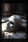 SELMIRA Beyaz Gold Mitoloji Maske Kanvas Tablo - 2