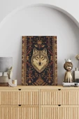 SELMIRA Dokuma Kurt Desenli Halı Kanvas Tablo - 1