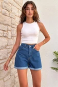 Kadın Denim Mini Şort - 1